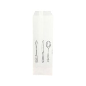 Punga tacam alba "TRIS WHITE" - 8 x 25cm - 2000 buc